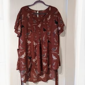 Melissa McCarthy Seven7 Bird Print Top